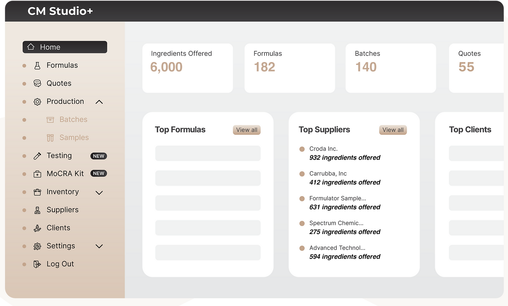 Cosmetic Formulator Software and Ingredients Marketplace